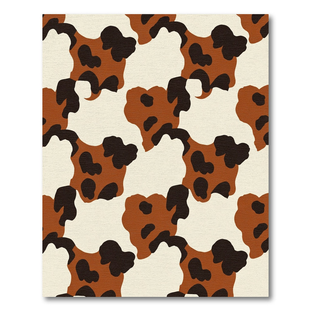 Brown White Spotted Organic Shapes Rug