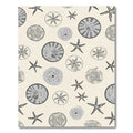 Gray Fossil Starfish Round Creatures Rug