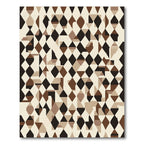 Brown Black Tan Geometric Diamond Collage Rug