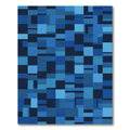 Deep Blue Block Abstract Rug