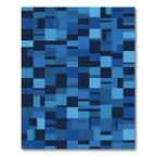 Deep Blue Block Abstract Rug