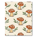 Retro Mushroom and Leaf Pattern Rug