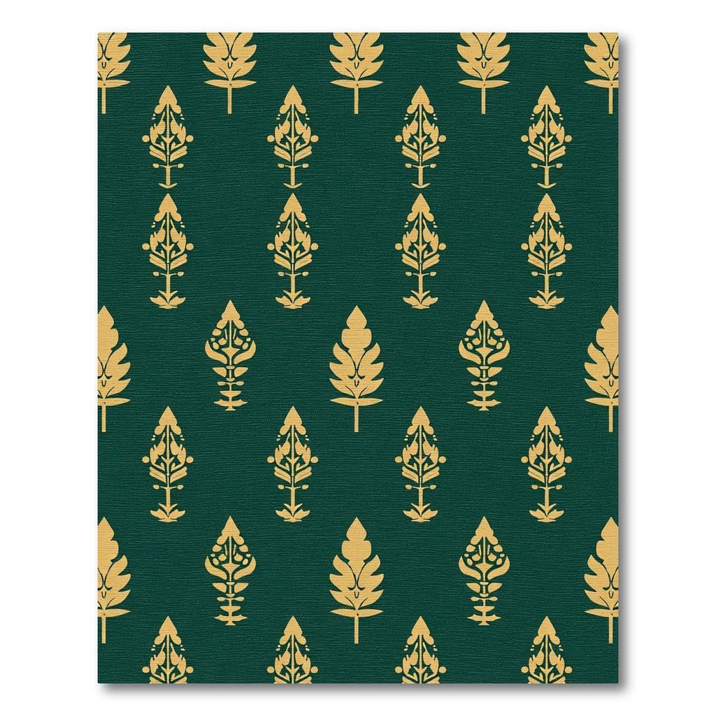Golden Leaf Emerald Field Rug