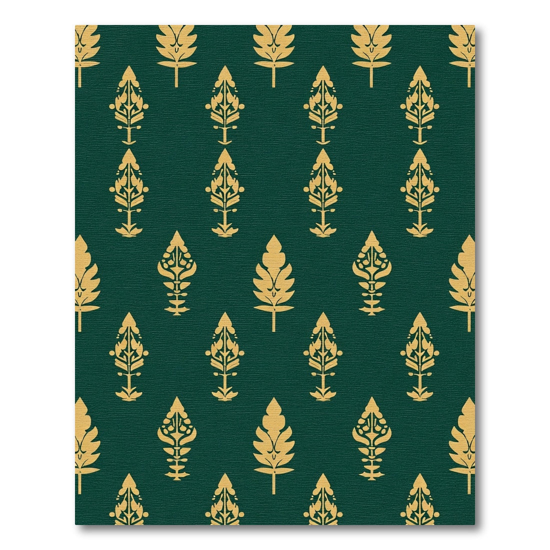 Golden Leaf Emerald Field Rug