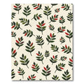 Green Red Leafy Branches Scattered Rug
