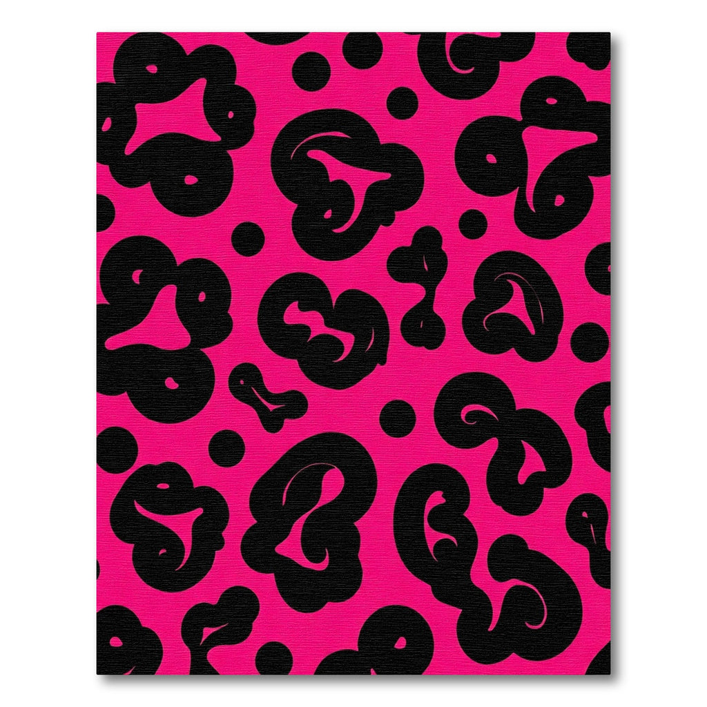 Vivid Pink Black Ocelot Splash Rug