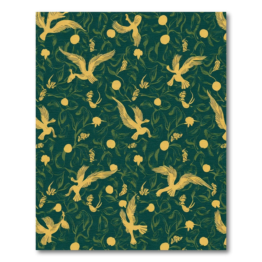 Golden Birds Verdant Foliage Rug