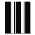 Striking Black White Parallel Bands Rug