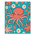 Coral Octopus Nautical Whimsy Rug
