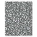 Black White Abstract Organic Lines Rug