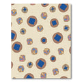 Cream Blue Abstract Floral Round Rug