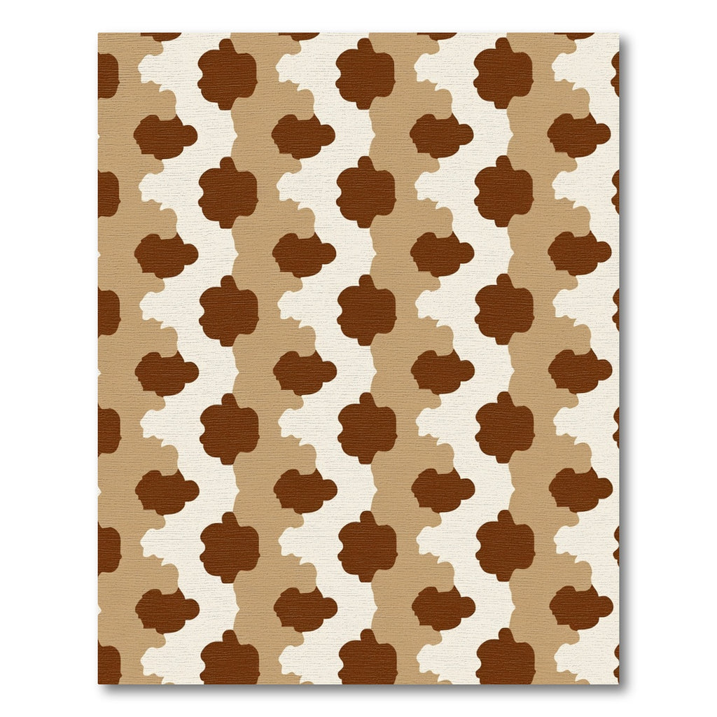 Brown Cream Blob Stripe Rug