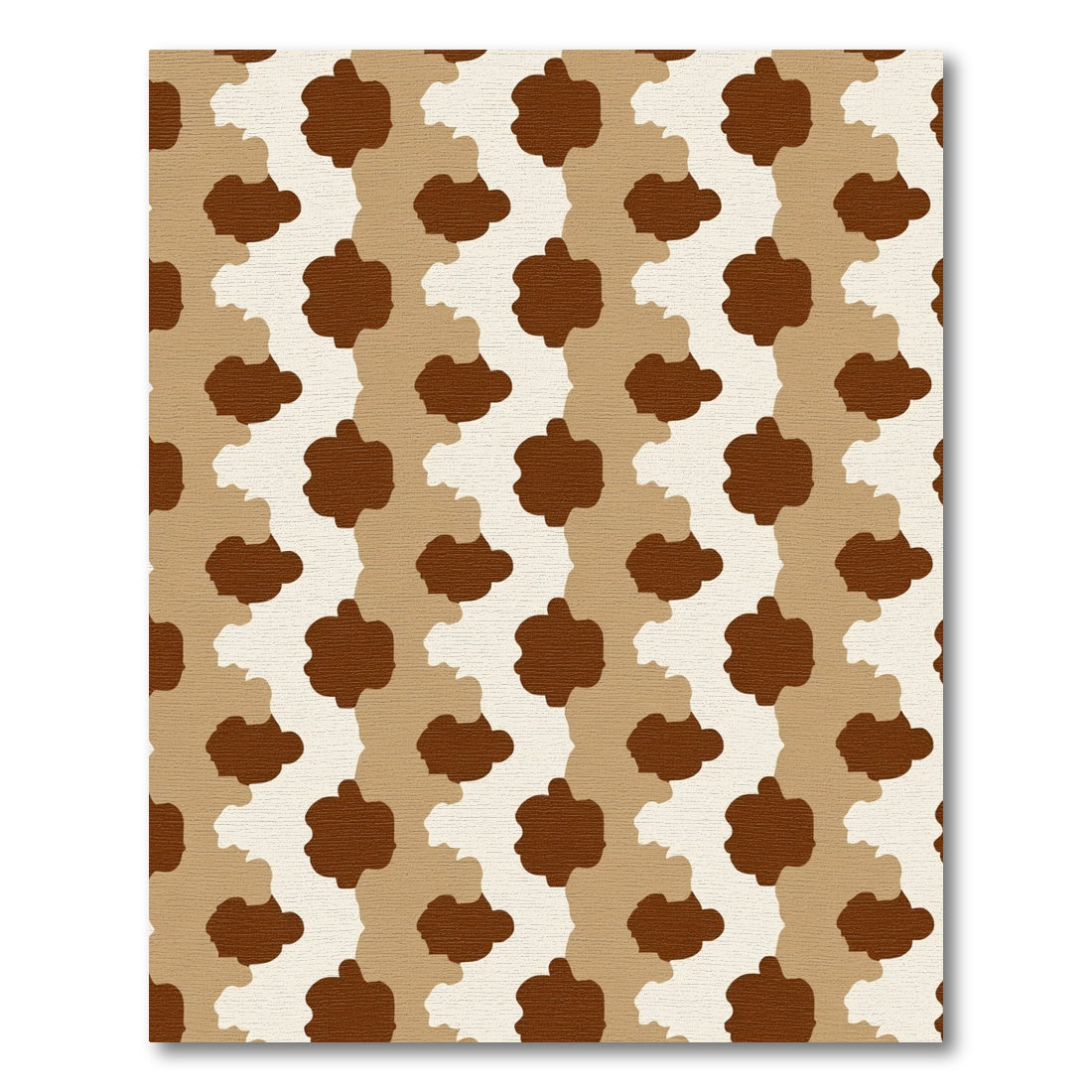 Brown Cream Blob Stripe Rug