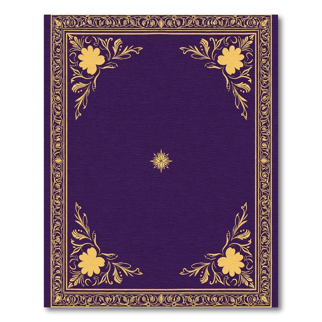 Royal Purple Golden Floral Square Rug