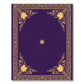 Royal Purple Golden Floral Square Rug