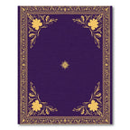 Royal Purple Golden Floral Square Rug