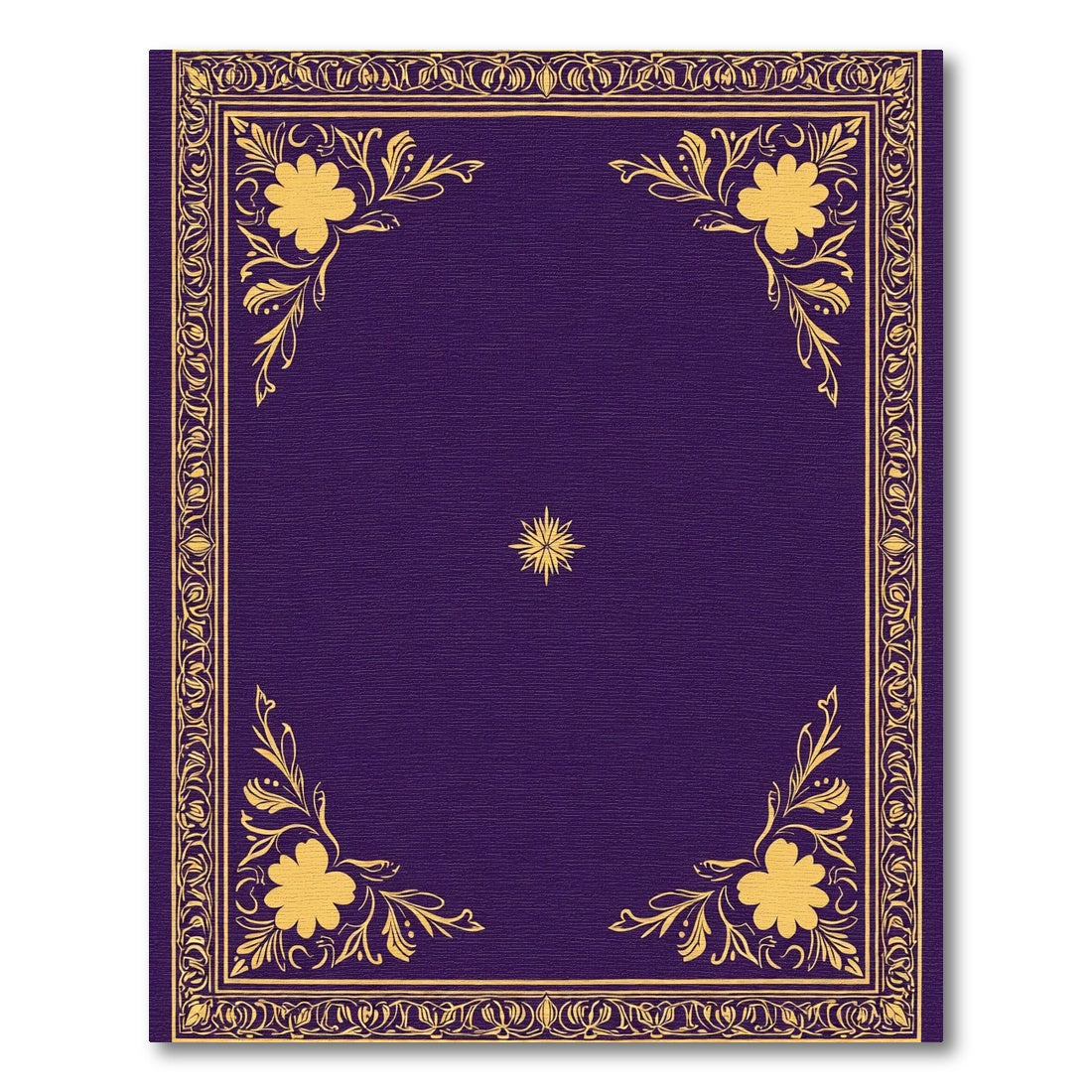 Royal Purple Golden Floral Square Rug