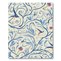 Blue Floral Bird Whimsy Swirl Rug