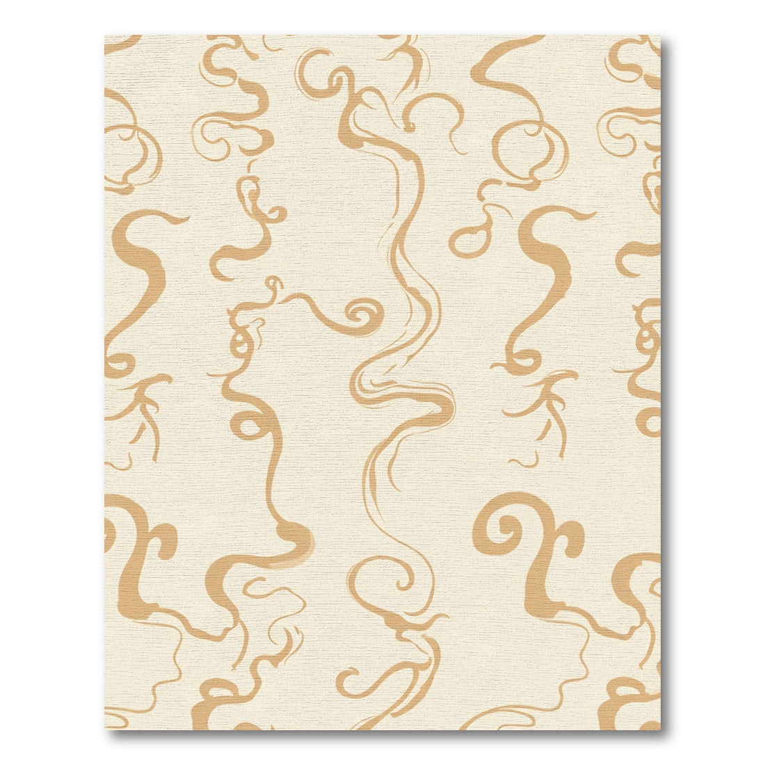 Tan Wisps Abstract Swirl Rug