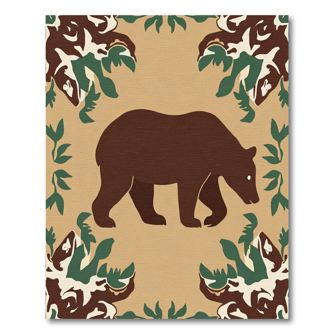 Brown Bear Forest Woodland Charm Rug