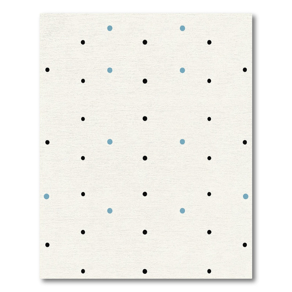 Simple Black Blue Dot Pattern Rug