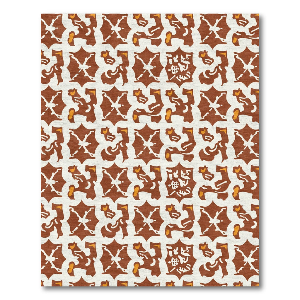 Rustic Ochre Abstract Scroll Relief Rug