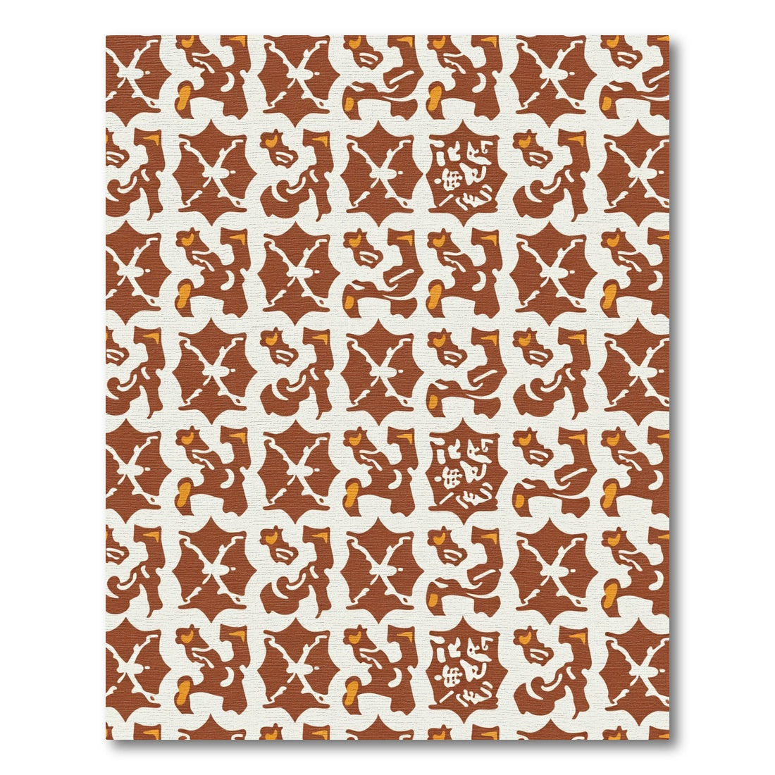 Rustic Ochre Abstract Scroll Relief Rug