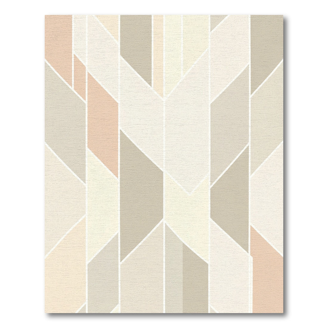 Neutral Geometric Chevron Segment Rug