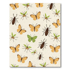Whimsical Yellow Butterfly Green Bug Rug