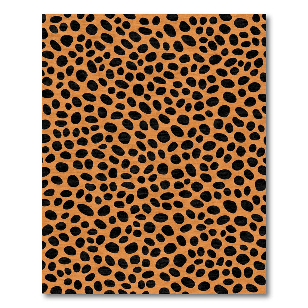 Orange Black Spotted Animal Print Rug