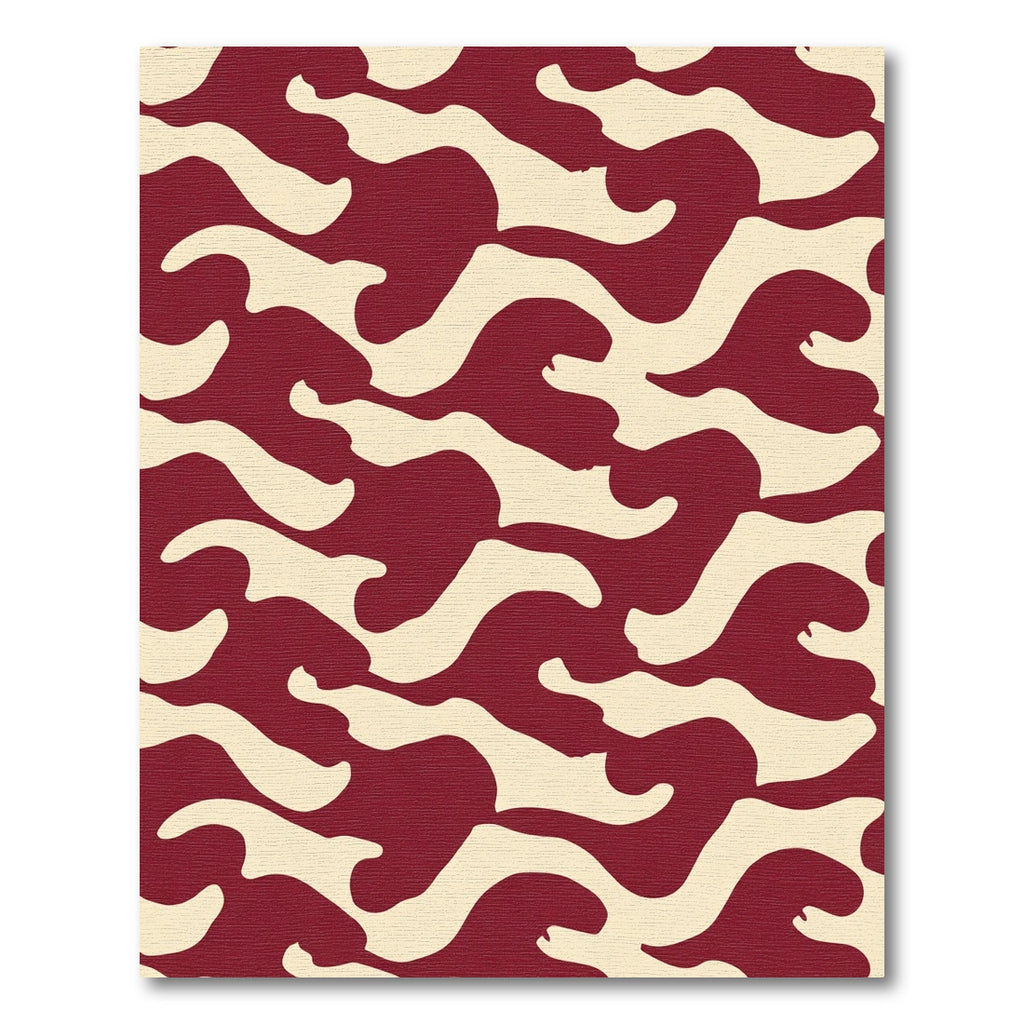 Crimson Cream Organic Wave Rug