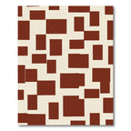 Terracotta Geometric Block Arrangement Rug