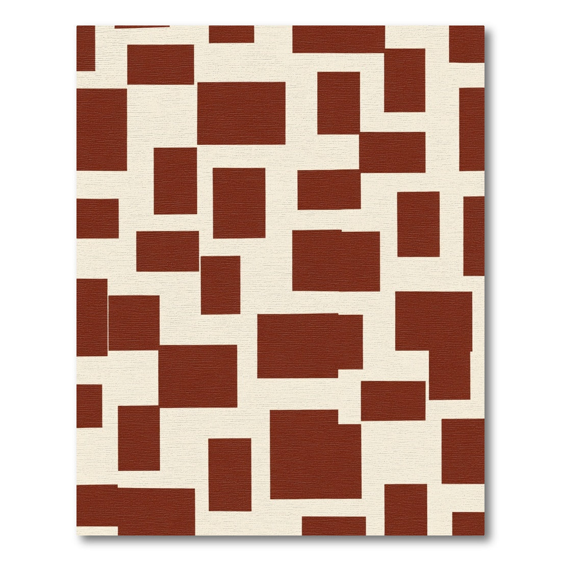 Terracotta Geometric Block Arrangement Rug