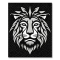Bold Silver Lion Head Fierce Mane Rug