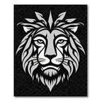 Bold Silver Lion Head Fierce Mane Rug