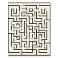Black Gray Maze Geometric Rug