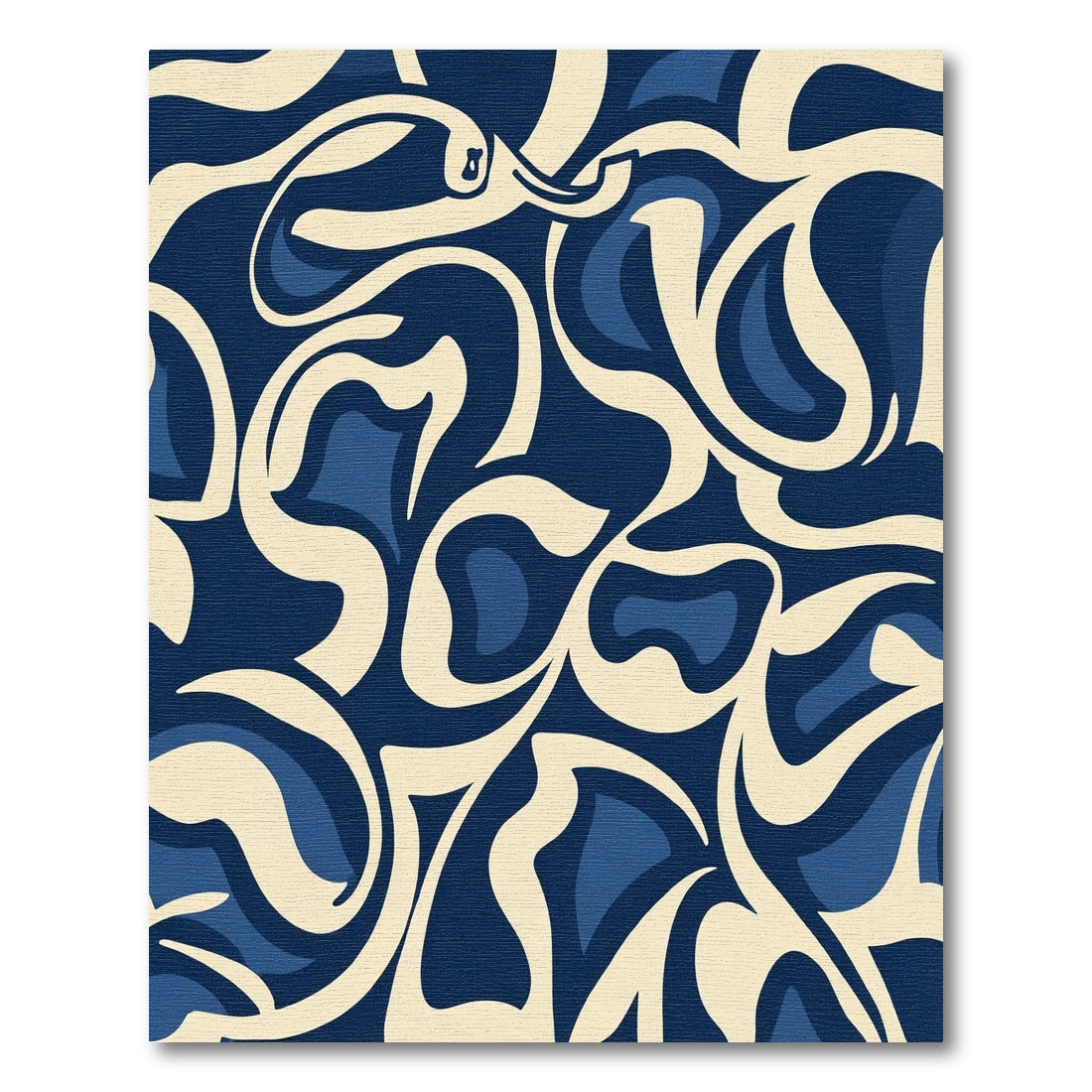 Abstract Navy Beige Swirls Rug