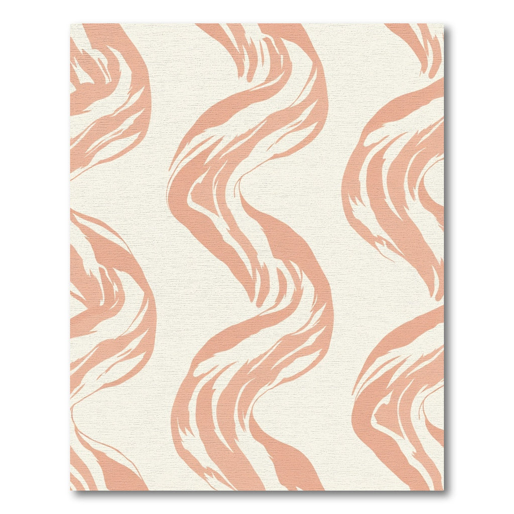 Coral Wave Brushstroke Rug