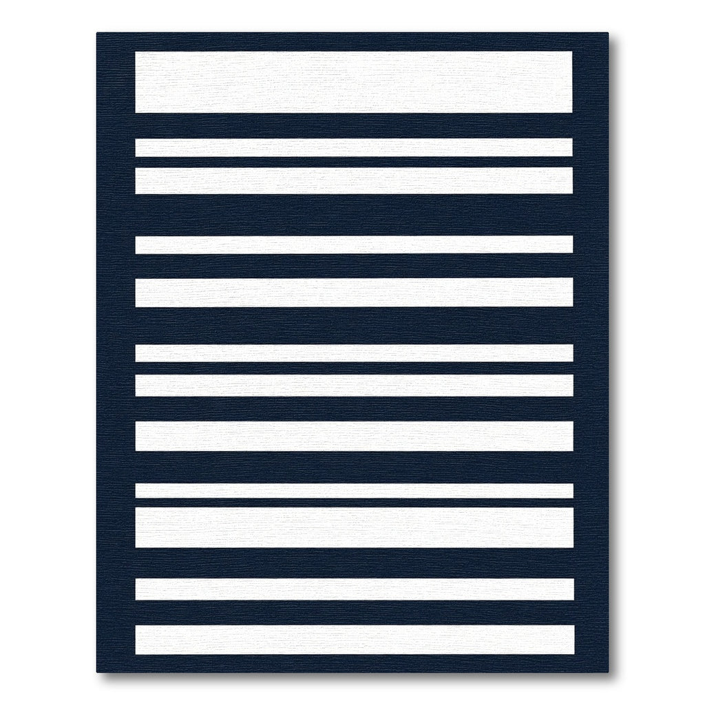 Classic Dark Blue White Stripe Rug