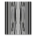 Bold Black White Streaked Abstraction Rug