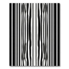 Bold Black White Streaked Abstraction Rug