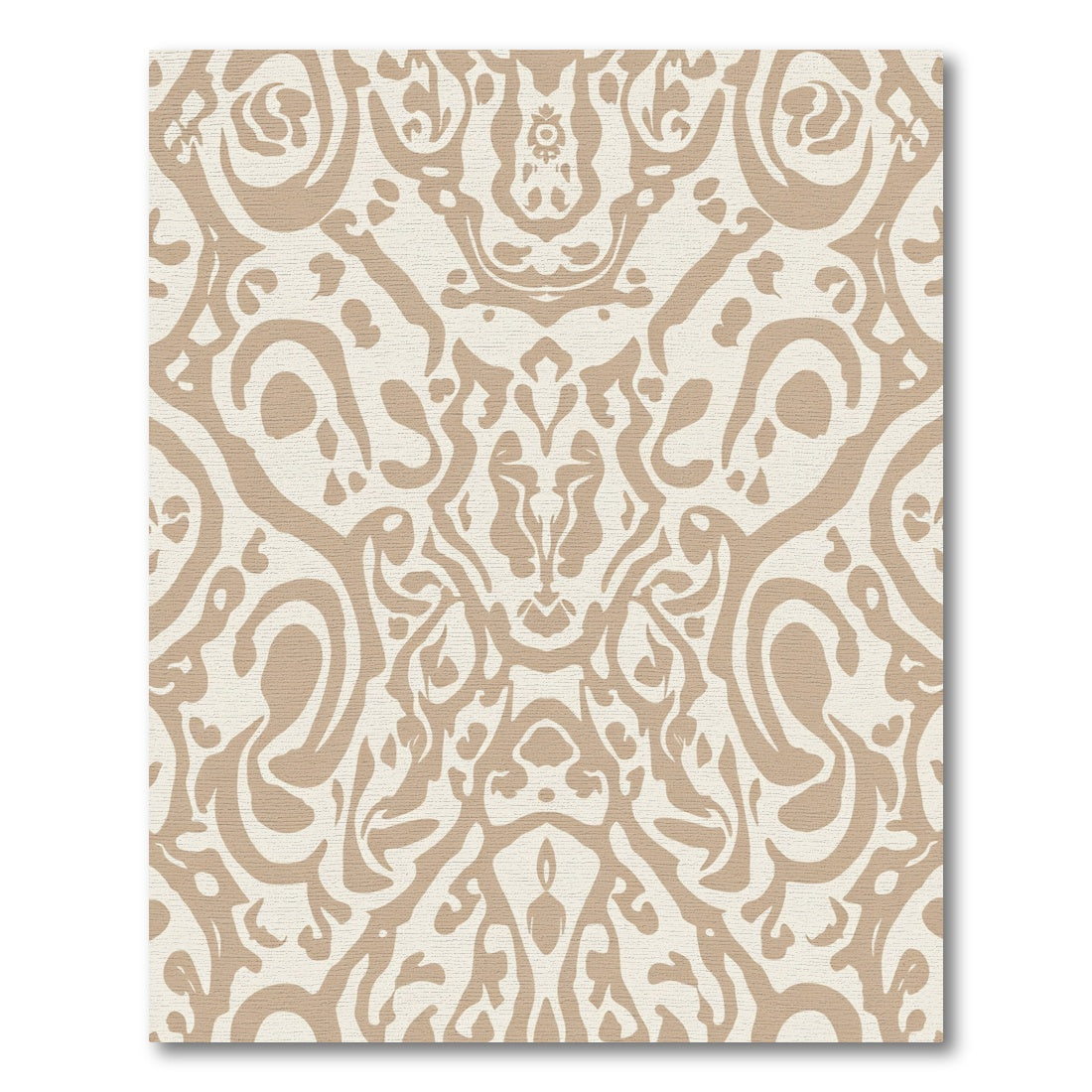 Ivory Sepia Abstract Swirl Medallion Rug