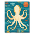 Golden Octopus Ocean Scene Rug