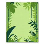 Lush Green Tropical Bamboo Foliage Rug