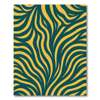 Bold Teal Yellow Exotic Stripes Rug