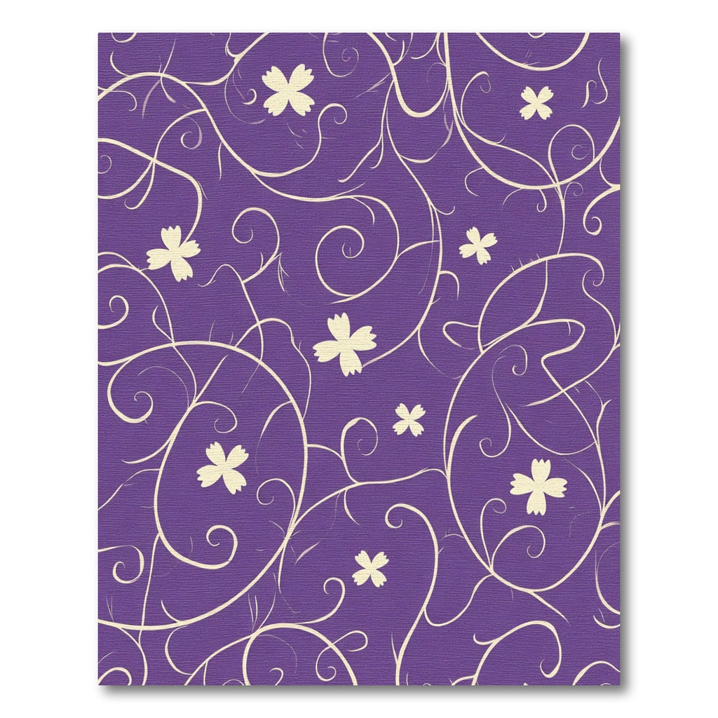 Purple Floral Vine Swirl Rug