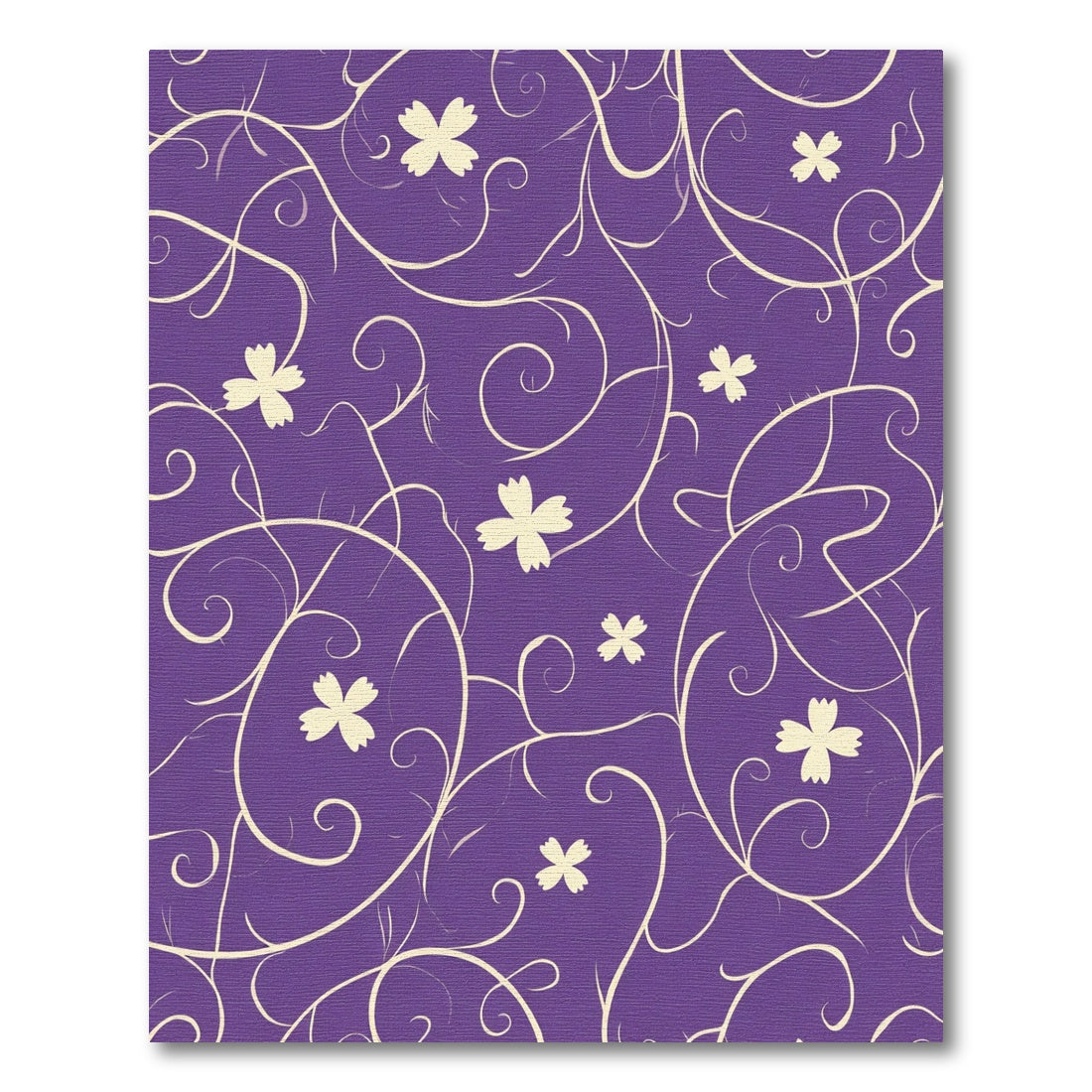 Purple Floral Vine Swirl Rug