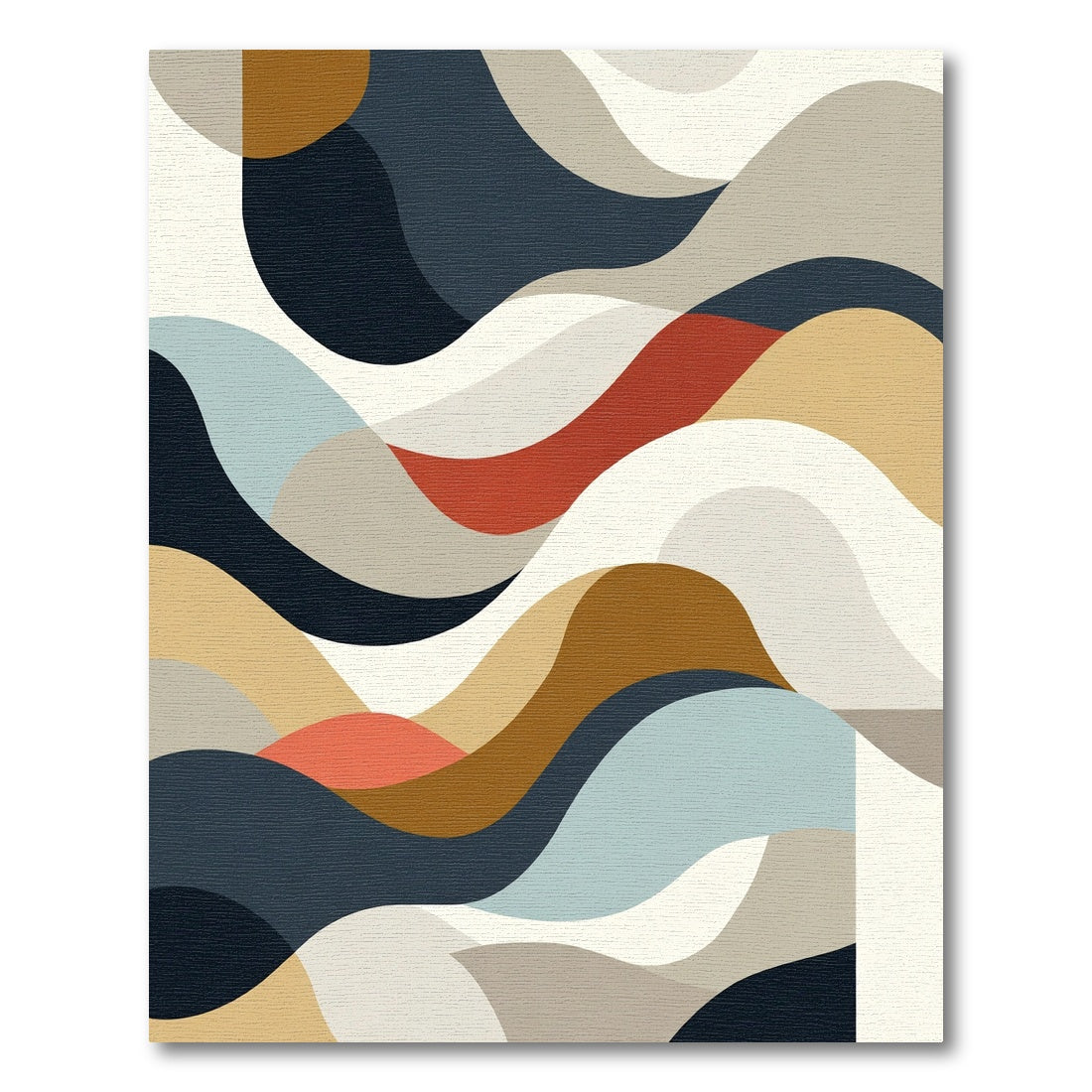 Abstract Wavy Earth Tone Movement Rug
