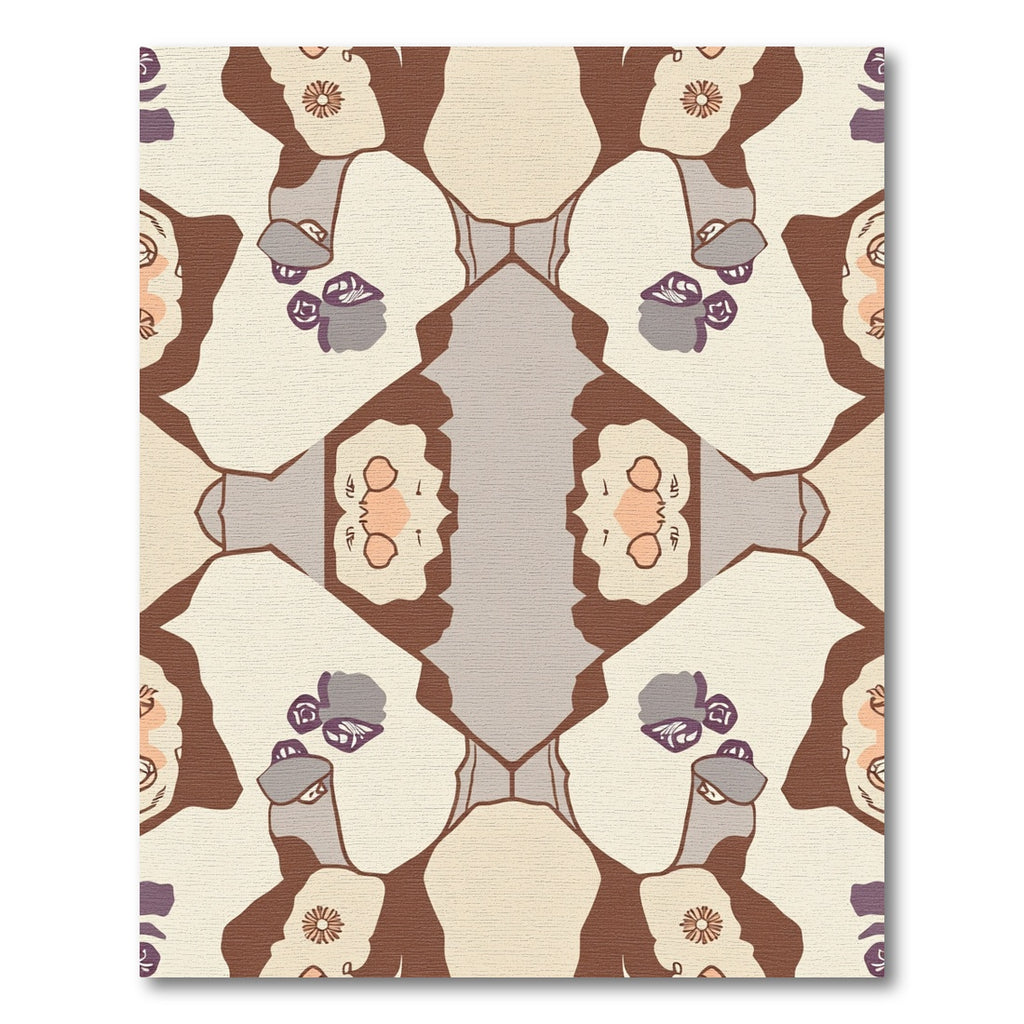 Subtle Neutral Floral Face Collage Rug
