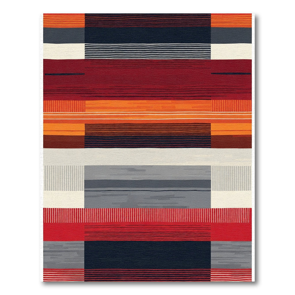 Bold Geometric Sunset Stripes Rug